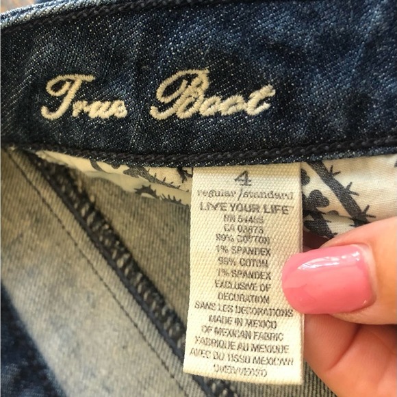 American Eagle Y2K Bootcut Jeans Women’s Size 28 Dark Wash Denim Metallic Stitch - Picture 3 of 11